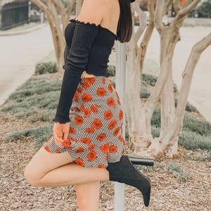 Red flower skirt